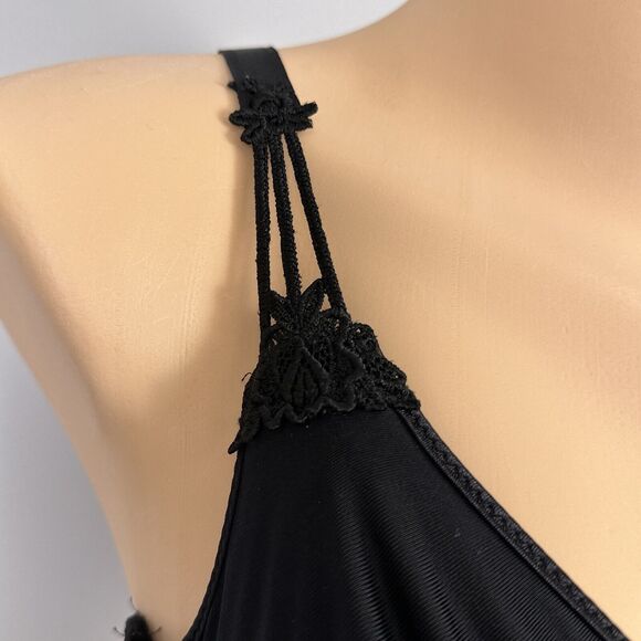 Vintage Bali Bra 36DD Stretch Satin Unlined Underwire Style 3640 Lace Black - Picture 3 of 10